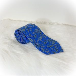 😎Very Handsome Blue Paisley Geoffrey Beene Silk Tie😎